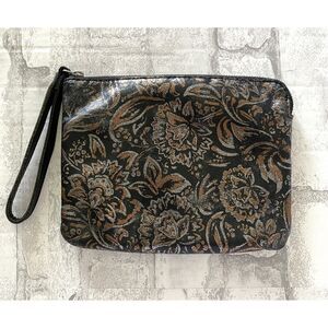 Patricia Nash Tri-Color Cassini Wristlet – Metallic Leather with Zip Closure